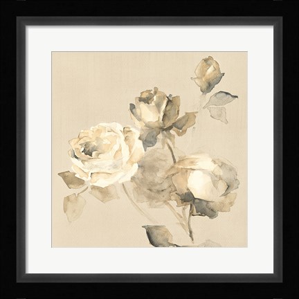 Framed Rose Blossoms Crop Print