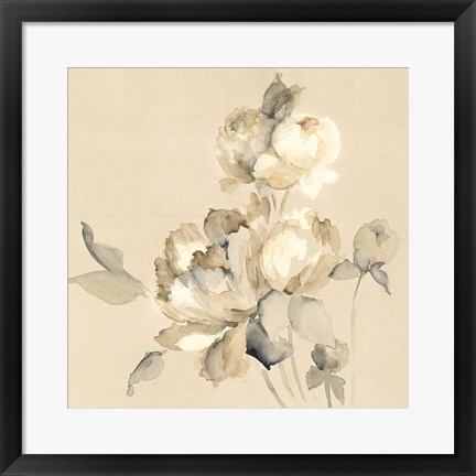Framed Peony Blossoms Crop Print