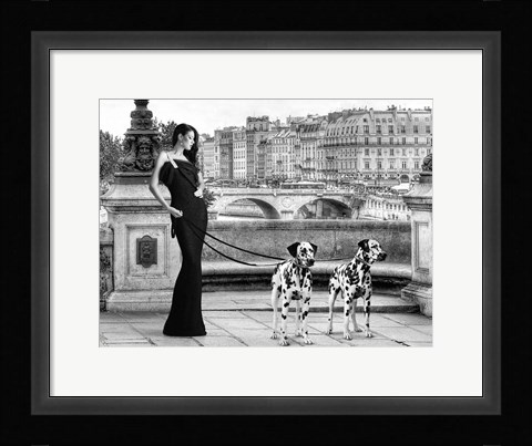 Framed Walking in Paris Print