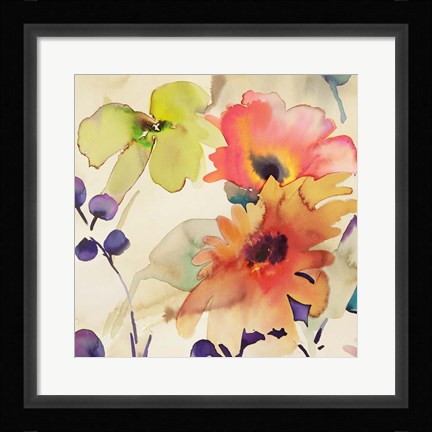 Framed Floral Fireworks I Print