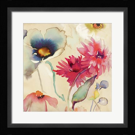 Framed Floral Fireworks II Print