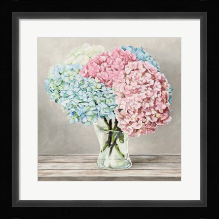 Framed Fleurs et Vases Blanc II Print