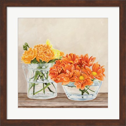 Framed Fleurs et Vases Jaune II Print