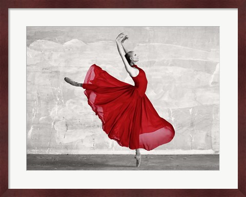 Framed Ballerina in Red Print