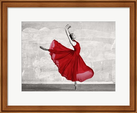 Framed Ballerina in Red Print