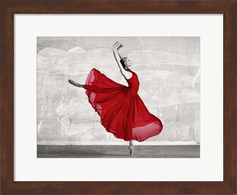 Framed Ballerina in Red Print