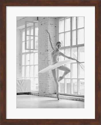 Framed Ballerina Rehearsing Print