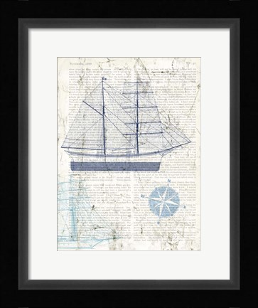 Framed Classic Sailing I Print
