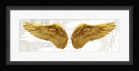 Framed Angel Wings (Gold II) Print
