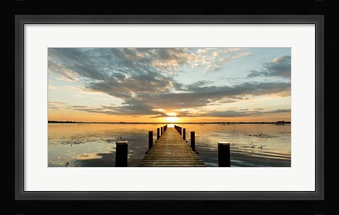 Framed Morning Lights on a Jetty (detail) Print