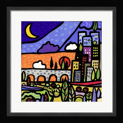 Framed Il Ponte della Citta Print
