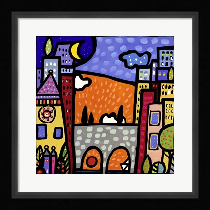 Framed Il Ponte del Paese Print