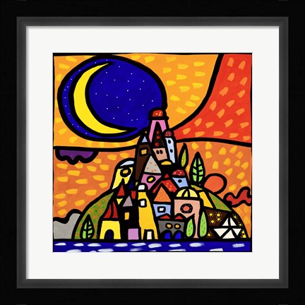 Framed Luna sulla Collina Print