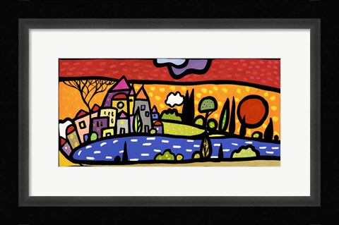 Framed Tramonto sul Lago Print