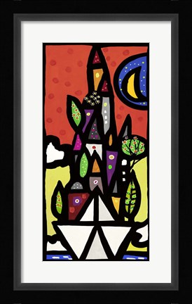 Framed Il Paese Vive sulla Piccola Barca Print