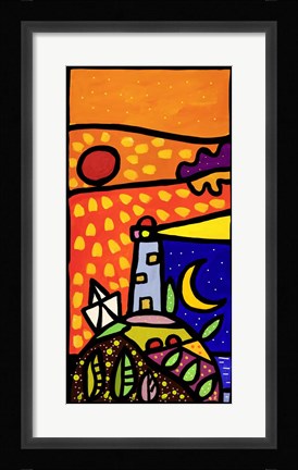 Framed Faro nella Notte Print