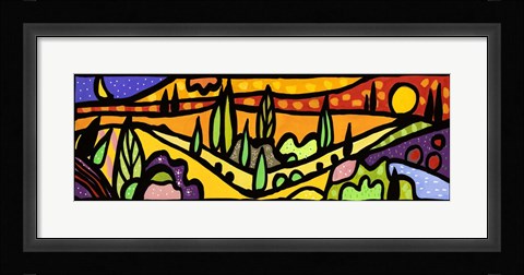 Framed Vallata al Tramonto Print
