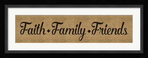 Framed Faith Family Friends Burlap Print