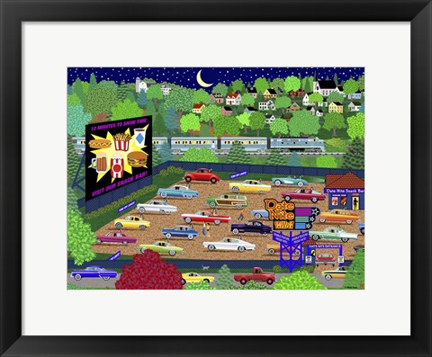 Framed Date Nite Drive In Print
