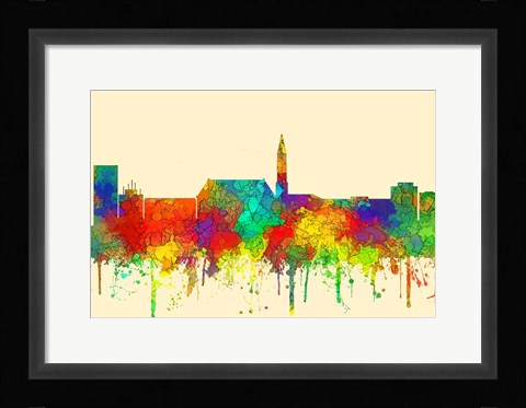 Framed Cheyenne Wyoming Skyline-SG Print