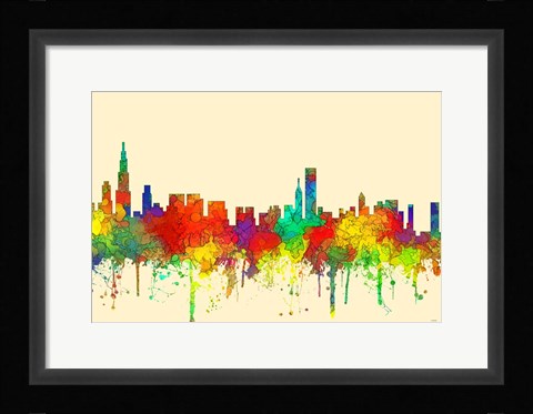 Framed Chicago Illinois Skyline-SG Print