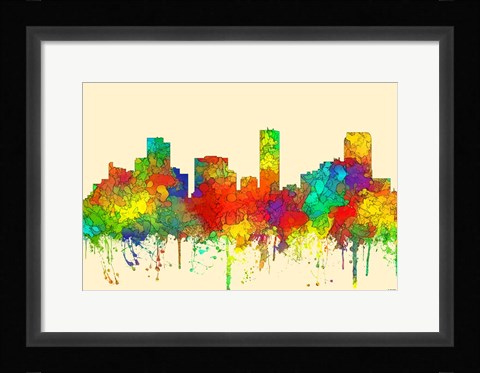 Framed Denver Colorado Skyline-SG Print
