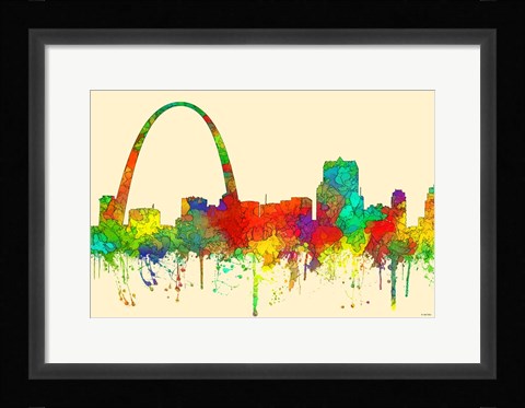 Framed Gateway Arch St Louis Missouri Skyline-SG Print