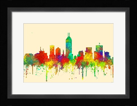 Framed Indiana Indianapolis Skyline-SG Print
