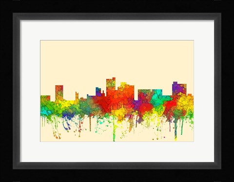 Framed Lubbock Texas Skyline-SG Print