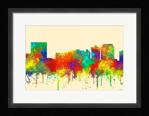 Framed Newport News Virginia Skyline-SG Print