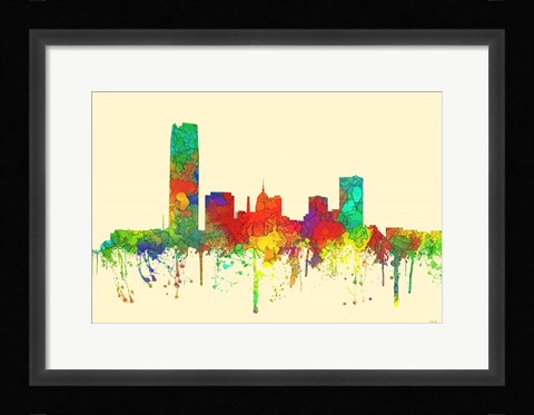 Framed Oklahoma City Oklahoma Skyline-SG Print