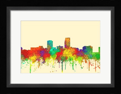 Framed Omaha Nebraska Skyline-SG Print