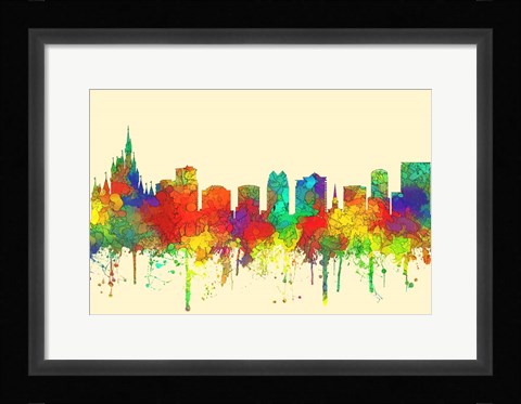 Framed Orlando Florida Skyline-SG Print
