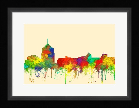 Framed Roanoke Virginia Skyline-SG Print