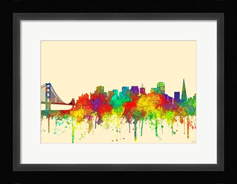 Framed San Francisco California Skyline-SG Print