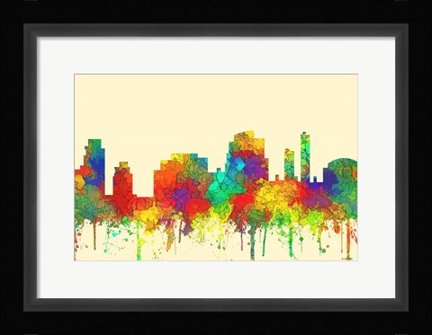Framed Tempe Arizona Skyline-sg Print