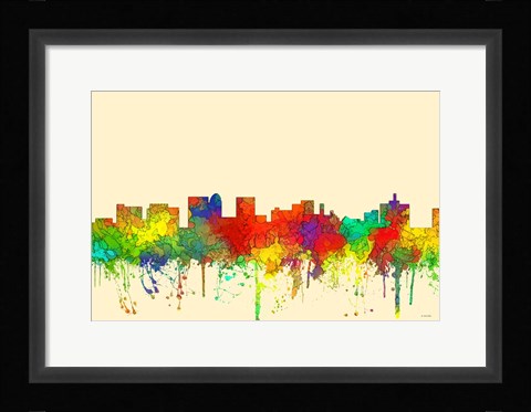 Framed Topeka Kansas Skyline SG Print