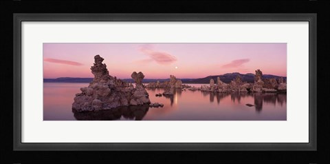 Framed Tufa Rock Formations in a Lake, Mono Lake, Mono Lake Tufa State Reserve, California Print