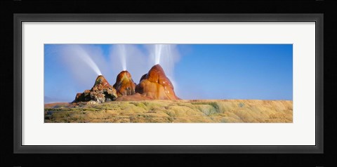 Framed Water Erupting from Rocks, Fly Geyser, Black Rock Desert, Nevada Print