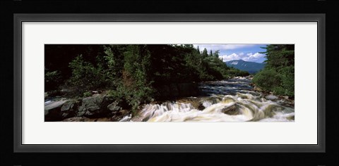 Framed Stream flowing through a Forest, Little Niagara Falls, Maine Print