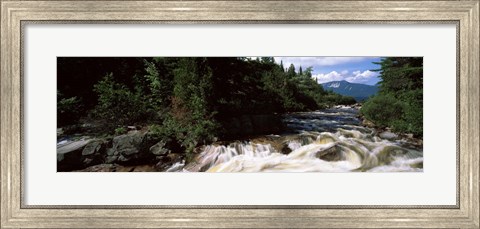 Framed Stream flowing through a Forest, Little Niagara Falls, Maine Print