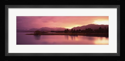 Framed Sunset at Lake Tekapo, South Island, Canterbury, New Zealand Print