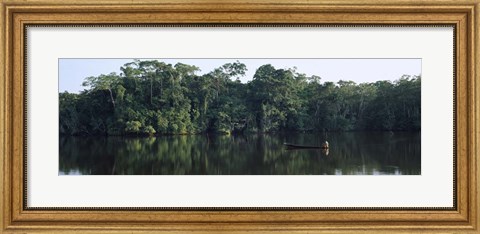 Framed Canoe in Napo River, Oriente, Ecuador Print