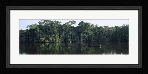 Framed Canoe in Napo River, Oriente, Ecuador Print