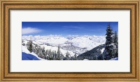 Framed Ski Slopes in Sun Valley, Idaho Print