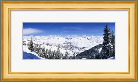 Framed Ski Slopes in Sun Valley, Idaho Print