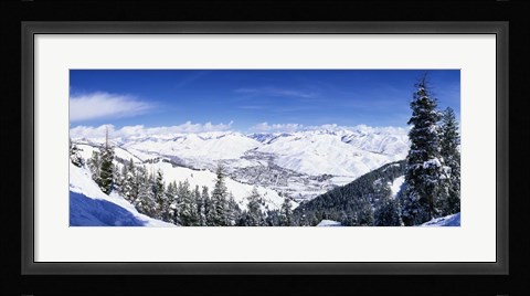 Framed Ski Slopes in Sun Valley, Idaho Print