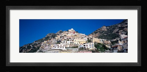 Framed Town on mountains, Positano, Amalfi Coast, Campania, Italy Print