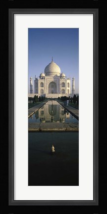 Framed Reflection of a Mausoleum in Water, Taj Mahal, Agra, India Print