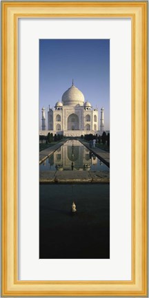 Framed Reflection of a Mausoleum in Water, Taj Mahal, Agra, India Print